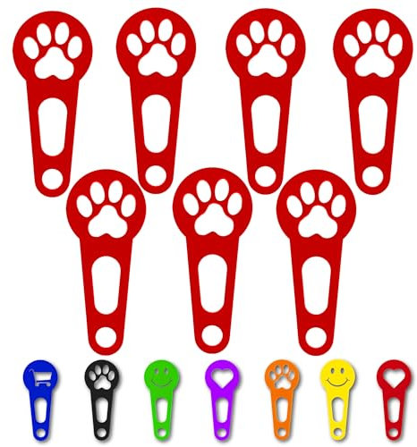 OnAir® jetons de chariot de courses, dispositif de déverrouillage de chariot de courses pour un retrait immédiat ; Porte-clés en forme de jeton de caddie (Patte, Rouge, 7 pièces)
