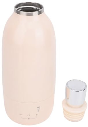 Portable Milk Warmer 500ml, Electric Kettle Hot Water Boiler for Travel Car Outdoor, Insulated Stainless Steel Rechargeable Wireless Water Warmer