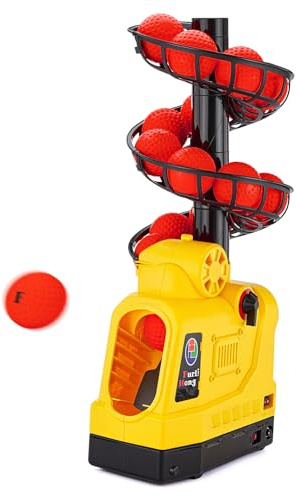 Furlihong 681TPCBH 4-in-1 Ballmaschine für Baseball, Pickleball, Tennis & Cricket – Automatische Oszillation, 4 Distanzstufen, Verstellbarer Ständer, Akku/Netz/Powerbank-Betrieb, für Einsteiger