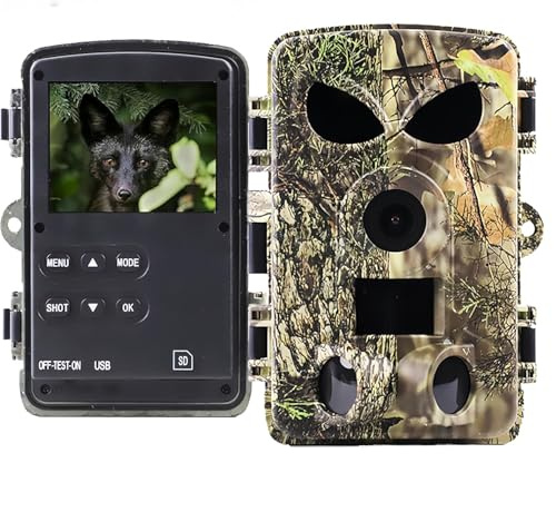 LMHOME Wildlife Camera with Mobile Phone Transmission App, 4K 48MP HD WLAN Bluetooth with 32GB Memory Card, Motion Sensor Night Vision, 0.2s Shutter Function, IP67 Waterproof, 130° Wide Angle