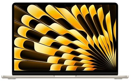 Apple MacBook Air 2024, M3 Chip mit 8-Core CPU und 10-Core GPU (13-Zoll, 8GB RAM, 256GB SSD-Speicher) (QWERTY Englisch) Polarstern (Generalüberholt)