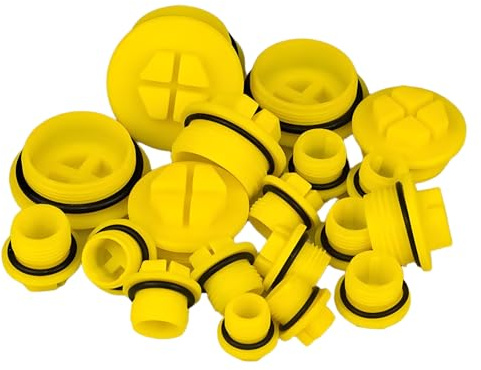 Raccordi idraulici Tappo maschio Tappo di chiusura Tappo terminale del tubo, per lavatrice Lavastoviglie Rubinetti Utensile Idraulico giallo M16x1.5