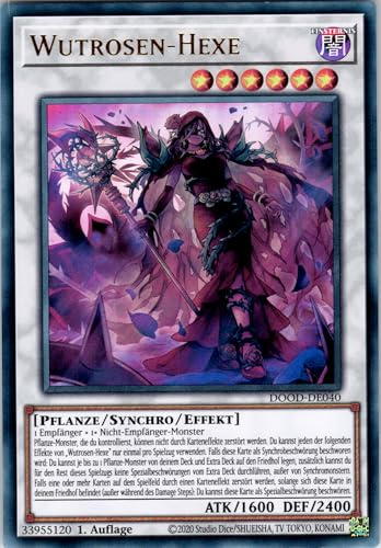 Wutrosen-Hexe - DOOD-DE040 - Ultra Rare - 1. Auflage - Deutsch - Yugioh - Doom of Dimensions - mit RC-Fieldcenter