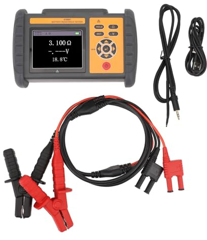 YWBL-WH Batterietester, Autobatterie-Spannungstester mit Innenwiderstand und Temperaturmessung, Hochgenauer Bereich von 0,000 mΩ Bis 3,100 Ω für Lithium-Autobatterien