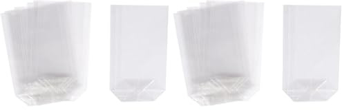 Rayher Cellophantüten, Geschenk-Bodenbeutel, 95x160mm, Btl. 10 Stück, Klarsichttüten, Gebäcktüten, Zellophantüten, Geschenktüten, Bodenbeutel transparent, 67218000, Durchsichtig (Packung mit 2)