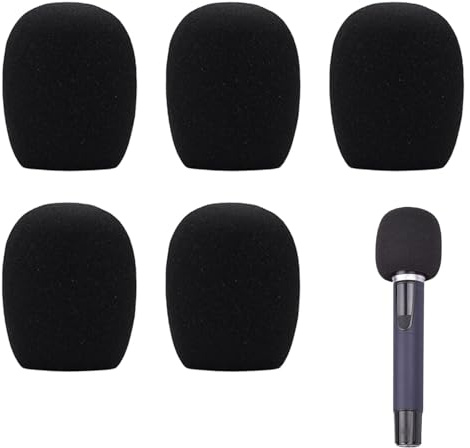 5 Pièces Housse De Microphone En Mousse Epaisse,Bonnette Micro Mousse Protection Microphone,Mousse Micro Anti Bruit,Bonnette Micro En Mousse,Convient pour KTV, Performance Sur Scène