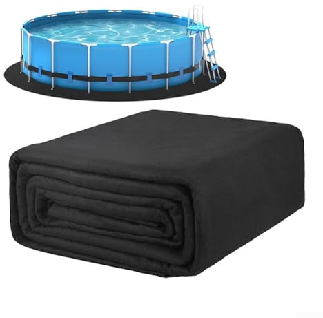 Tapis de piscine rond – Tapis de sol non tissé robuste pour piscines hors sol, rembourrage et sous-couche de 3,7 m de diamètre, imperméable et résistant aux déchirures