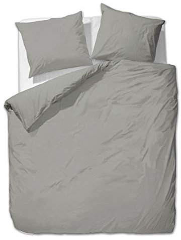 ETÉREA Mako Satin Bettwäsche 155x220cm + 80x80cm - Ganzjahresbettwäsche Bettbezug Unifarben - Bettwäsche Set mit Kissen 155x220cm Bettbezug + 80x80cm Kissenbezug Mako Satin - Made in Green - Taupe