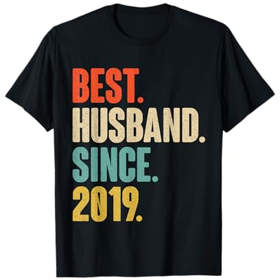 6th Wedding Anniversary For Him - Best Husband Since 2019 T-Shirt