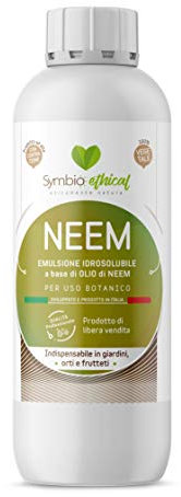 SYMBIOETHICAL - NEEM, Emulsion Aqueuse d'Huile de Neem pour Plantes, Concentrée pour Usage Botanique, 100% Végétale, Made in Italy, 500 ml