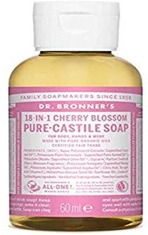 DR. BRONNER´S JABON LIQUIDO Flor de Cerezo 60ml, Negro, Estandar, 60