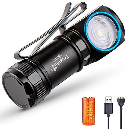 TrustFire Linterna Led Recargable Pequeña 1000 Lúmenes, MC12 Mini Linterna imán Impermeable con 5 Modos, con Batería Dedicada y USB Carga Magnético