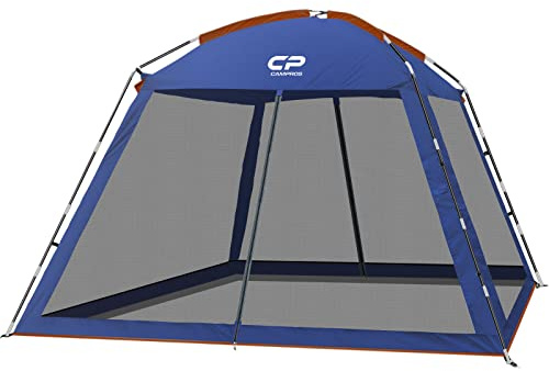 CAMPROS CP Tente Pavillon avec Moustiquaire 3x3m, Tonnelle de Jardin Imperméable Anti-UV, Barnum Pliant avec Parois en Maille, Montage Rapide, Abri Camping Extérieur avec Sac de Transport