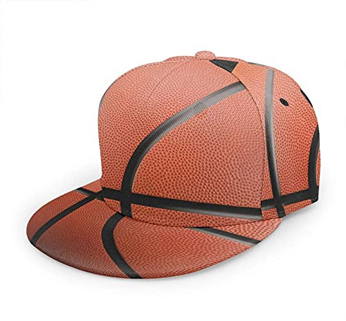 Oaieltj Unisex Baseball Cap Erwachsene Teens Adjustable Snapback Flat Brim Baseball Cap Cool Hip Hop Hat, Basketball gemustert, Schwarz, One size