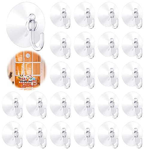 JPGhaha Weihnachten Saugnapf mit Haken 40 Stück Ø 40mm Saugnapf Transparente MAX 2kg Saugnäpf Ohne Bohren mit Haken ideal für Weihnachten Geburtstag Partys und Hochzeit