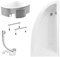 KOLMAN Badewanne PRAKTIKA Eckbadewanne 140x70 Rechts mit Styroporverkleidung, Ablaufgarnitur und Füßen Komplettset 4in1 Premium Original Acryl Wanne Siphon