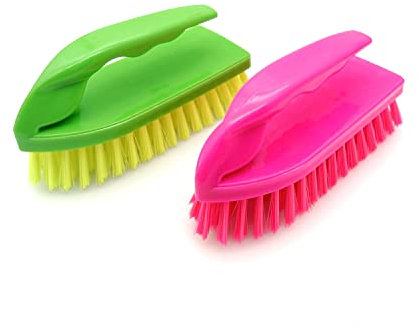 JZK 2 x Kunststoff Scheuerbürste Reinigungsbürste mit Griff Griff Bodenbürste für Küche Bad Badewanne WC Wand Boden