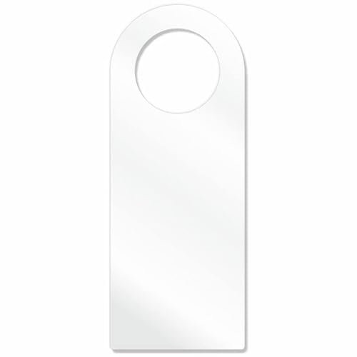 Set of 10 Unfinished Acrylic Door Hanger Blanks,Door Knob Hangers,Acrylic Handle for DIY Crafts,Home Nursery Bedroom Decoration (White)