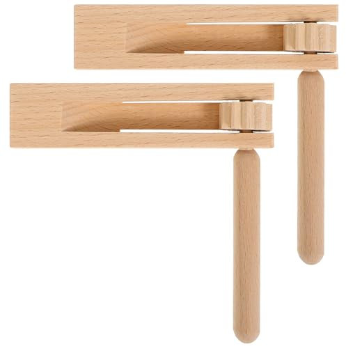 Gadpiparty 2 Pieces Wooden Ratchet Noise Makers Traditional Mexican Matraca Rattle for Football Games Wood Rattle Ratchet Instrument for Party Favor