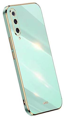 Topme Silikonhülle für Xiaomi MI 9 (6.39 Inches), [handyhülle im Goldrand-Stil] - Grün