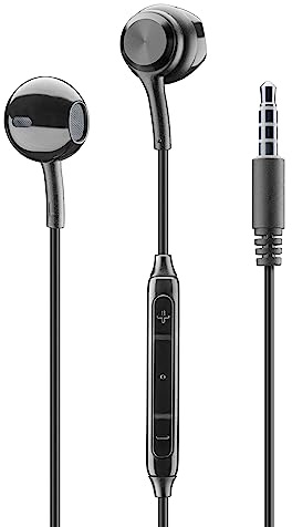 Music Sound | Kabelgebundene Ohrhörer - Kapseldesign - 3,5 mm Klinkenstecker - Stabil und komfortabel - Ergonomisch - Schwarz