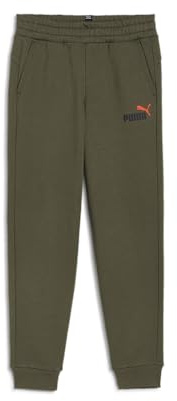 PUMA Jungen ESS+ 2 Col Logo Pants FL Cl B Gestrickte Hosen, Dark Olive, 164 EU