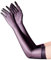 FEESHOW Damen Lange Handschuhe Ellenbogen Elastische Glanz Nylon Handschuhe Nahtlos für 1920er Opern Hochzeit Party Dunkelgrau L