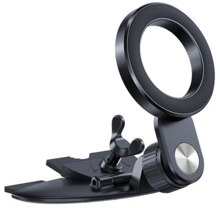 1Zero for Magsafe CD Phone Holder for Car [17 Strong Magnets] Magnetic CD Player Phone Mount, Hollow Socket CD Slot Phone Mount for iPhone 16 15 14 13 12 Series Pop Grip Ring Holder Magsafe Case