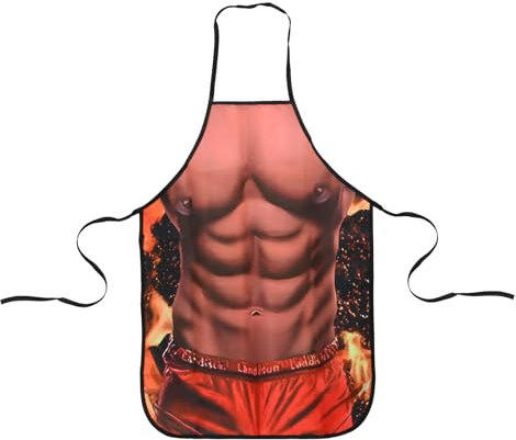 Fodlon Muskulöse Kochschürze für Herren - Lustige Männer Küchenschürze für Grillparty - Geschenk mit Spaßfaktor