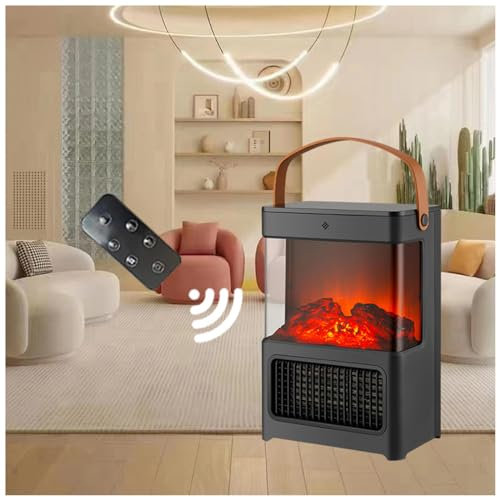 Caminetto Natalizio Finto Tre Secondi Di Calore Rapido, Tre Livelli Di Regolazione, Stufacamino, Fiamma Dinamica 3d Con Telecomando Stufa Effetto Camino Basso Consumo