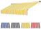 Markisenbespannung Canvas Markisenstoff (ohne Rahmen) Markisen Ersatzstoff Markisenstoff Wechseln Balkonmarkisen Sonnenschutz Stoff Außen Markisenstoff Wasserdicht-Yellow+White||2.5m