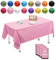 MORAINJAY 4 Stück 137cmx274cm Rechteckig Einweg Tischdecke, Rosa Wasserdicht Fleckschutz Tischdecken für Geburtstagsfeier,Hochzeit, Weihnachten, Kindergeburtstag, Esszimmer, Garten,Party