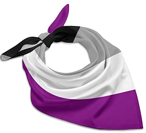 FWJZDSP Asexual Pride Flag Bandanas für Männer und Frauen, Gesichtsmaske, quadratisch, seidenartig, Schal, Stirnbänder, Kopfbedeckung, Armband