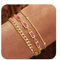 YADOCA Gold Armband für Damen Mädchen, 18K Gold Vergoldet geschichtet Schmuck Armband Set zierlich Stapelbar Armbänder Link Büroklammer Kette Frauen Mädchen -Rot