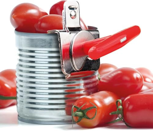 Mille idee Apriscatole Apri Scatola Di Latta Latte Barattolo Barattoli Professional Acciaio, Rosso,7x6x7,5 cm