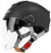 New Motorcycle Helmet, Double Vision Open Face Motorbike Helmet with Sun Visor and High Definition Lenses, Adult Motorcycle Half Helmet for Men Women (Black)
