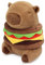 Ponjauk Hamburger Capybara Kuscheltier 45cm, Capibara Plüschtier Groß Kawaii Wasserschwein Stofftier Kapibara Plush Geburtstag Weihnachten Karneval Geschenk für Kinder