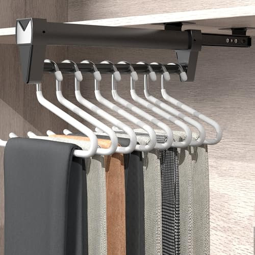 Ausziehbare Kleiderstange,Kleiderstange Ausziehbar 26-61CM,HosenaufhäNgung Ausziehbar,Speicherplatz Sparen Perfekt für Kleine SchräNke,Kleidung und Hosen Organisieren (46CM Schlichte Version)