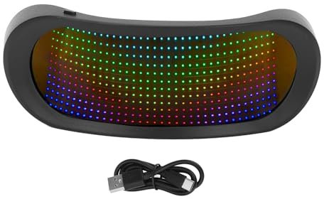 Jeffergarden Occhiali LED Occhiali Luminosi per Fluo Party Senza Cornice a Colori BT con 4 modalità 12x36 Controllo APP per Display Messaggi Lampeggianti Personalizzati Animazioni Testo