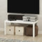 Furinno Simplistic Soporte de TV Moderno y Minimalista, Mesa para TV, Blanco