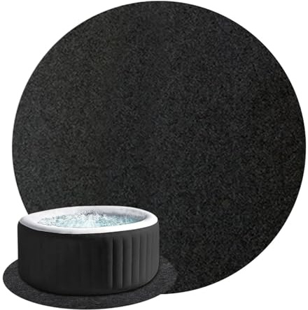 Ruwshuuk Tappetino per vasca idromassaggio, base antiscivolo gonfiabile da 3,7 metri, protezione assorbente antiscivolo per pavimento grande, per piscine, barbecue e terrazze