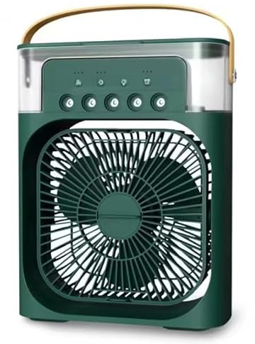 frostiq ArcticMist Air Cooler Mobile Klimaanlage 4-in-1 mit 600ml Wassertank, USB Ventilator, 3 Geschwindigkeiten, 3 Nebelmodi & 7 Farben Nachtlicht