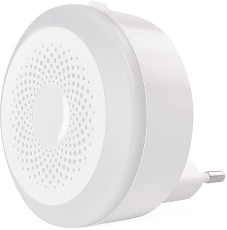 EMOS - Elegantes LED-Nachtlicht für Steckdose, rund - Orientierungslicht mit Schalter für 230V, Eurostecker - Warmweiß - Orientierungsbeleuchtung für Kinderzimmer, Schlafzimmer, Bad, Flur - weiß