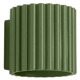 Licht-Erlebnisse Moderne Wandleuchte Wohnzimmer Olivgrün G9 LED kompatibel Aluminium Schlafzimmer T:12 cm indirekte Beleuchtung Wandlampe Up Down
