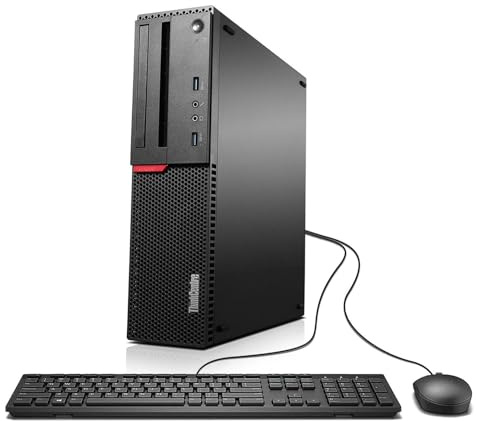 Lenovo ThinkCentre M800 Small Desktop Computer, Intel Core i5-6500, 8 GB RAM, SSD da 256 GB, WiFi, Bluetooth, tastiera QWERTY US Windows 11 Pro (ricondizionato)