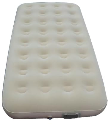 Matelas Gonflable Avec Pompe Électrique Intégrée, Lit De Camping Surélevé 25 Cm Avec Structure De Soutien, Lit Gonflable En PVC Imperméable Pour La Maison, Les Invités Et Les Voyages,Beige-186*96*25cm