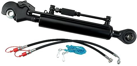 FAIE Hydraulischer Oberlenker Kat.2 mit Fanghaken & Kugelauge – Hub 180mm, Länge 567-747mm, bis 90PS, inkl. Anschlussschläuchen, Steuerkette & Rückschlagventil, Druckkraft 5.600kg, Zugkraft 3.900kg