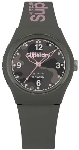 Superdry Damen Analog Quarz Uhr mit Silikon Armband SYL254NP