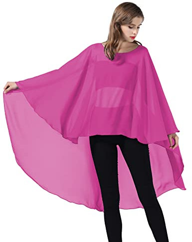 BEAUTELICATE Chal de Novia Fiesta Gasa Mujer Vintage Mantón Ligero Primavera Verano Bodas Elegante Estola Cerimonia Evento Formal Graduación Cosplay Elf (Rosa)