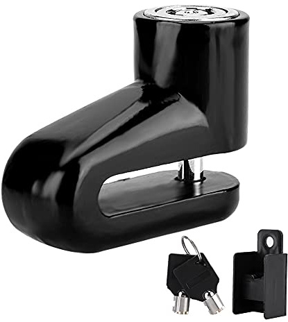 Verrouillage de frein à disque, antivol de disque d'alarme de moto, verrouillage de frein à disque de sécurité, scooter de sécurité moto vélo anti-vol robuste vélo frein [Black]